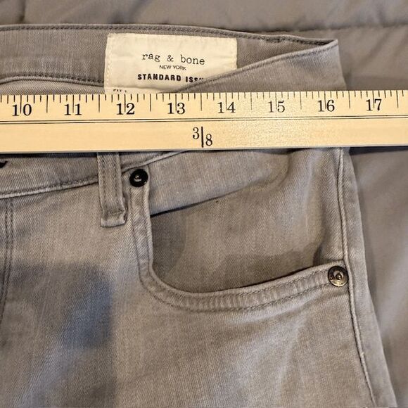 NWOT Rag & Bone Standard Issue Fit 1 Skinny Leg Aged Gray Jeans Men's Size 33 - Picture 11 of 14
